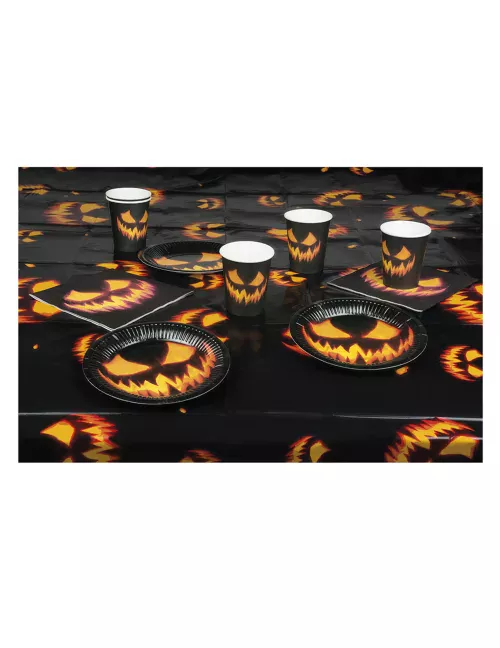 Photo du produit Kit vaisselle jetable citrouille terrifiante