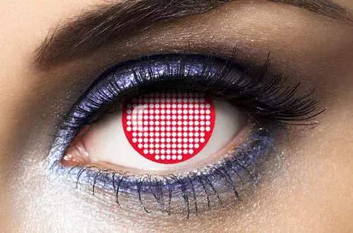 Photo du produit Lentilles fantaisie quadrillage rouge adulte