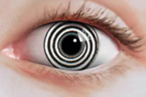 Photo du produit Lentilles fantaisie spirale noire et blanche adulte