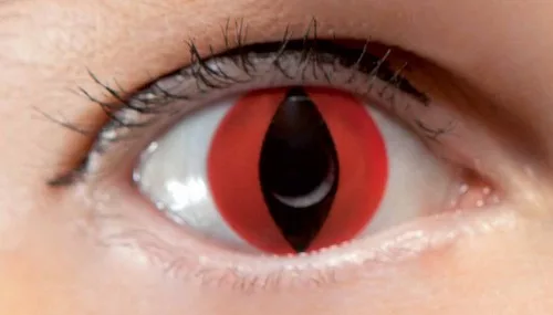Photo du produit Lentilles fantaisie oeil reptile rouge adulte