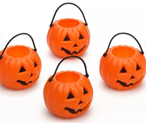 Photo du produit 6 Mini seaux citrouilles d'Halloween 6.5 cm
