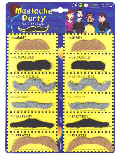 Photo du produit Lot de 12 moustaches adulte