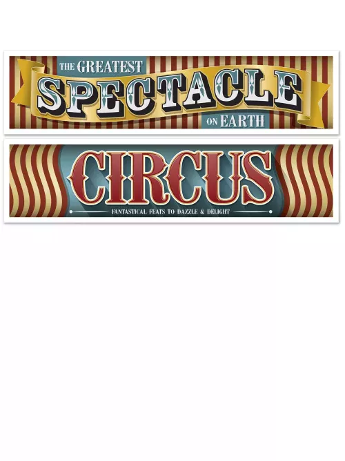 Photo du produit 2 Banderoles Cirque Vintage 38 cm x 1,5 m