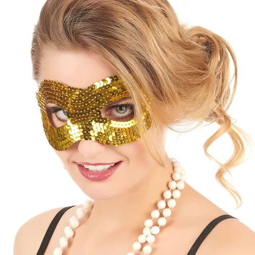 Photo du produit Loup avec sequins doré adulte