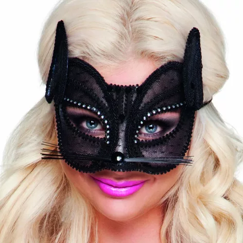 Photo du produit Loup chat en dentelle noire femme