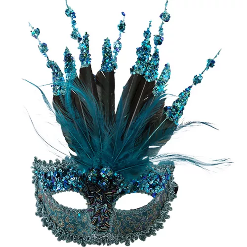 Photo du produit Loup pailleté bleu luxe femme