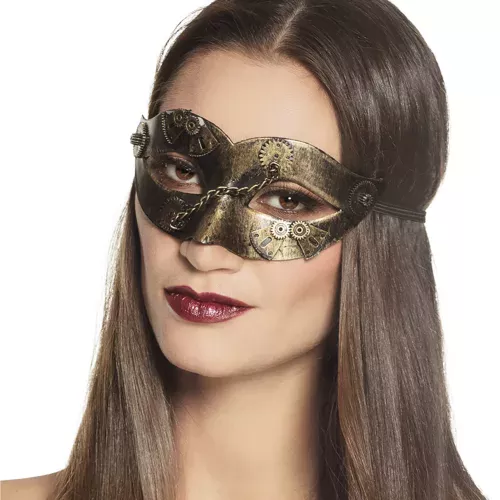 Photo du produit Loup steampunk rouages dorés femme