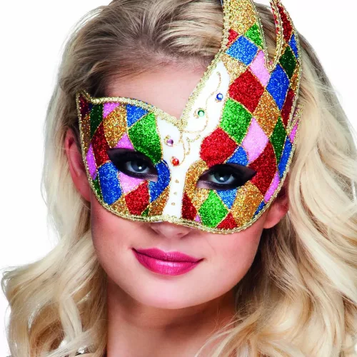 Photo du produit Loup vénitien losanges multicolores adulte