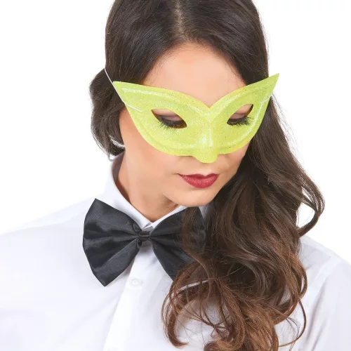 Photo du produit Loup vénitien pailleté jaune adulte