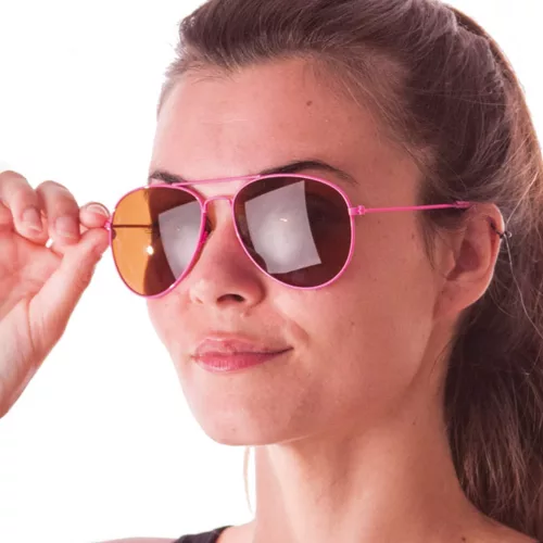 Photo du produit Lunettes aviateur rose fluo adulte