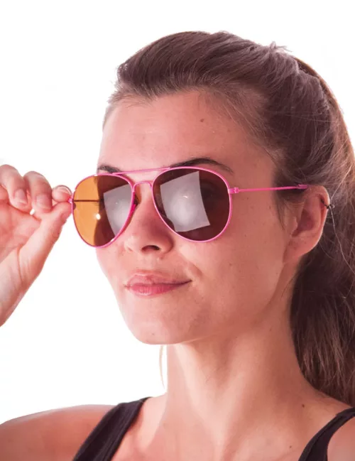 Photo du produit Lunettes aviateur rose fluo adulte