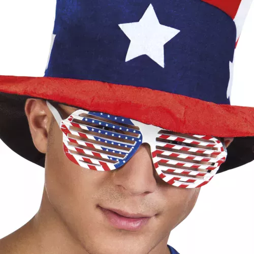 Photo du produit Lunettes blanches drapeau USA adulte