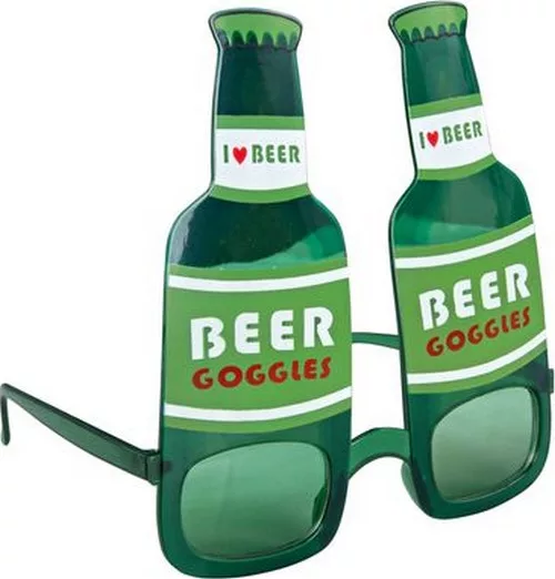 Photo du produit Lunettes bouteille de bière vertes adulte