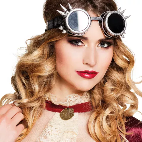 Photo du produit Lunettes cyberpunk argentés adulte Steampunk