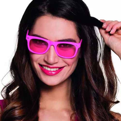 Photo du produit Lunettes rose fluo 80's adulte