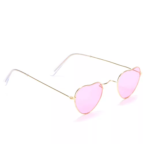 Photo du produit Lunettes roses coeur monture métal adulte