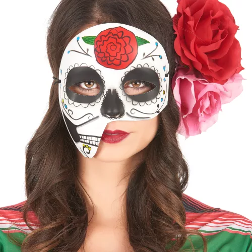 Photo du produit Masque asymétrique Dia de los Muertos adulte