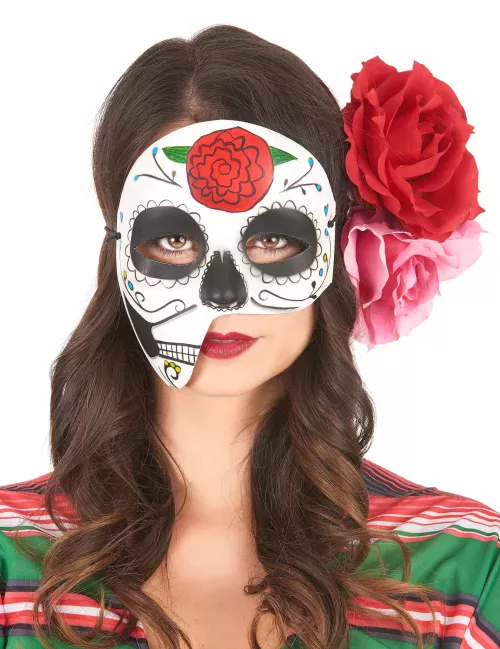 Photo du produit Masque asymétrique Dia de los Muertos adulte