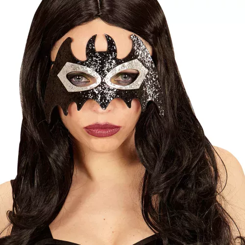 Photo du produit Masque chauve souris brillant noir et gris adulte