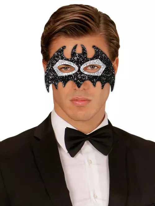 Photo du produit Masque chauve souris brillant noir et gris adulte
