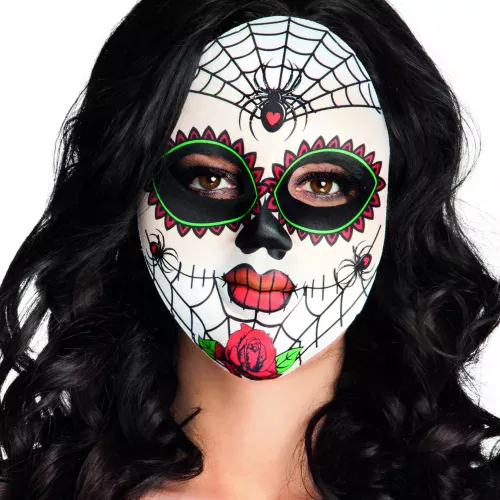 Photo du produit Masque coloré araignées adulte Dia de los muertos