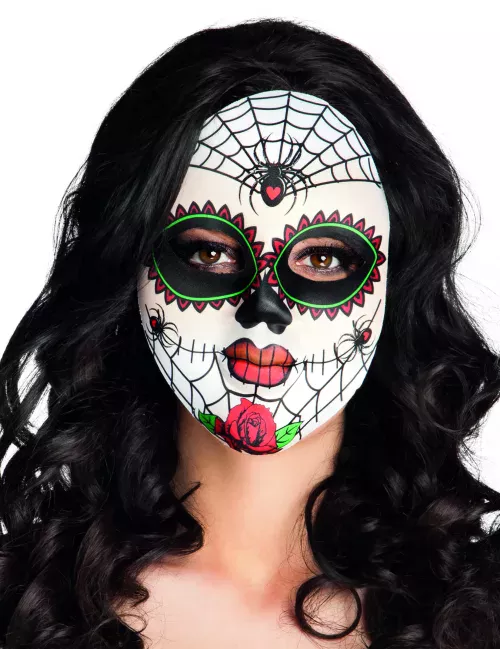 Photo du produit Masque coloré araignées adulte Dia de los muertos