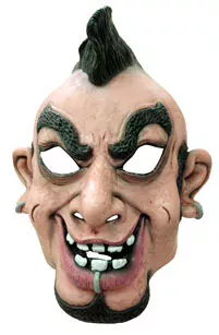 Photo du produit Masque caricature punk homme crête et piercing