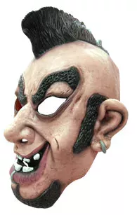 Photo du produit Masque caricature punk homme crête et piercing