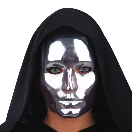 Photo du produit Masque visage argent chromé adulte