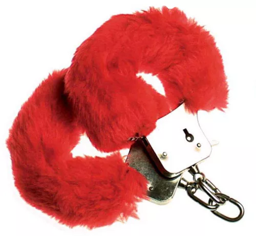 Photo du produit Menottes en fourrure rouge adulte