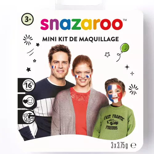Photo du produit Mini Kit supporter France snazaroo 3 x 2 ml