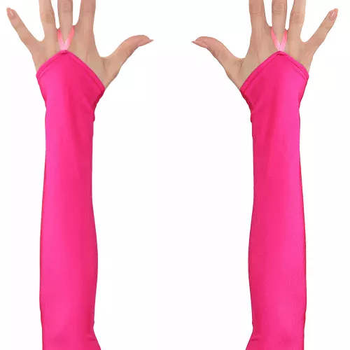 Photo du produit Mitaines longues roses fluo femme