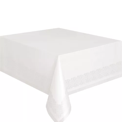 Photo du produit Nappe blanche en papier doublée 137 x 274 cm