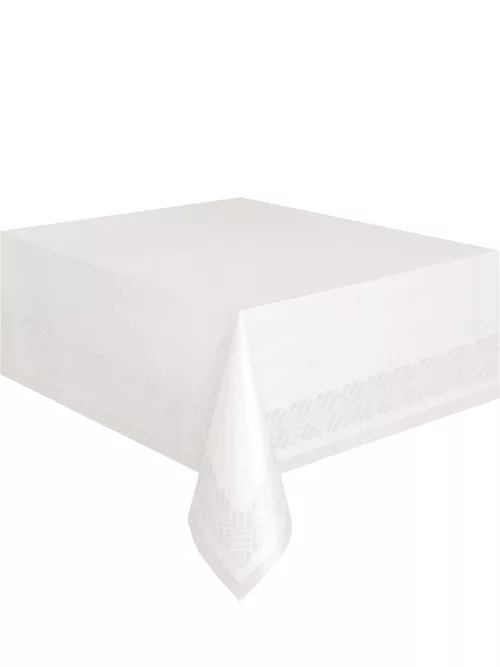 Photo du produit Nappe blanche en papier doublée 137 x 274 cm