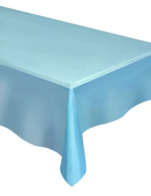 Photo du produit Nappe rectangulaire en plastique bleu pastel 137 x 274 cm