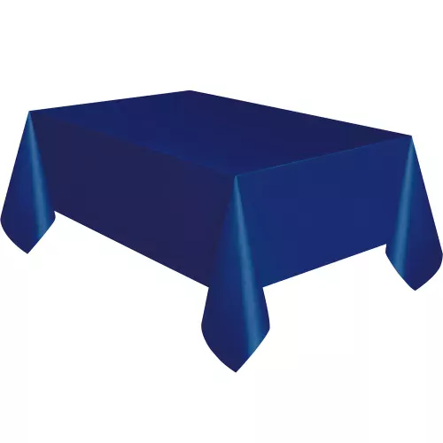Photo du produit Nappe en plastique bleu marine 137 x 274 cm