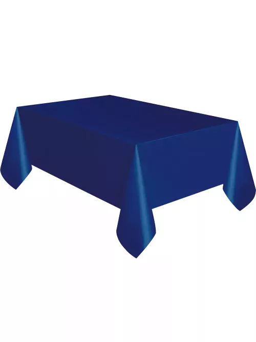Photo du produit Nappe en plastique bleu marine 137 x 274 cm