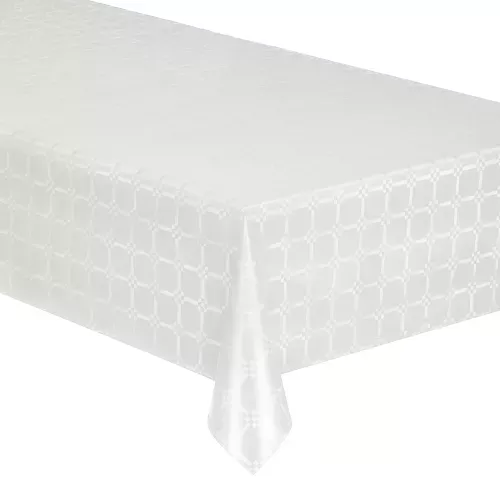 Photo du produit Nappe en rouleau papier damassé blanche 6 mètres