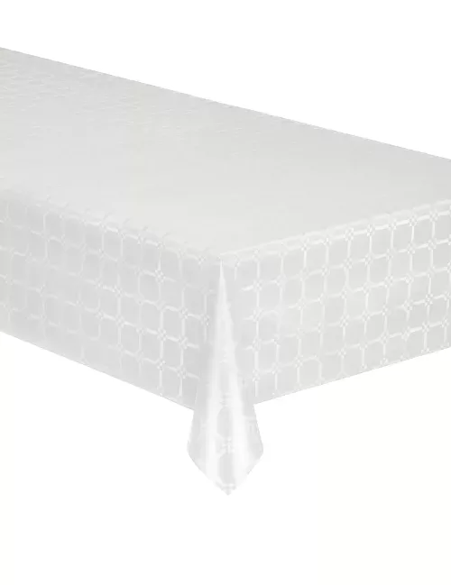 Photo du produit Nappe en rouleau papier damassé blanche 6 mètres