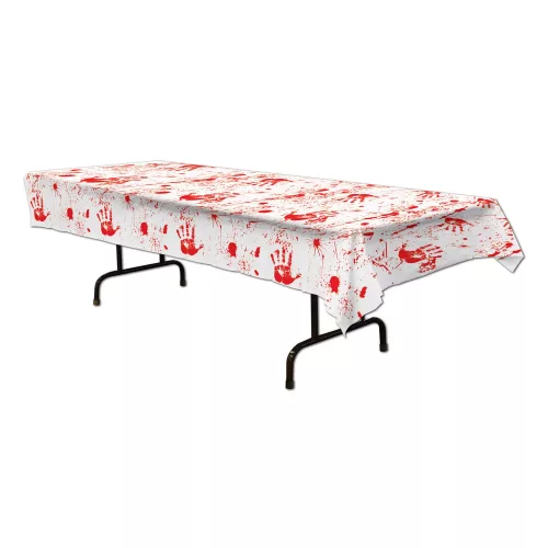 Photo du produit Nappe en plastique mains sanglantes 137 x 274 cm