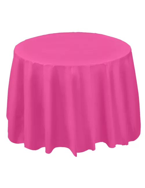 Photo du produit Nappe plastique ronde rose fuchsia 213 cm