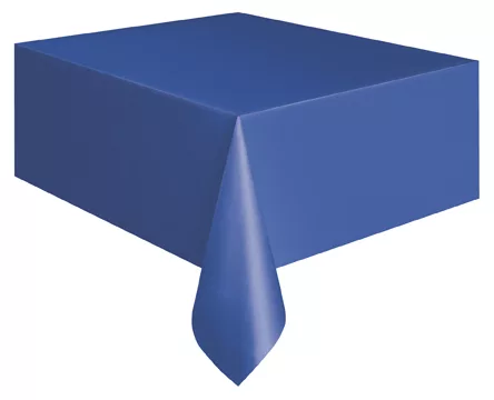 Photo du produit Nappe rectangulaire en plastique bleu 137 x 274 cm