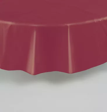 Photo du produit Nappe ronde en plastique bordeau 213 cm