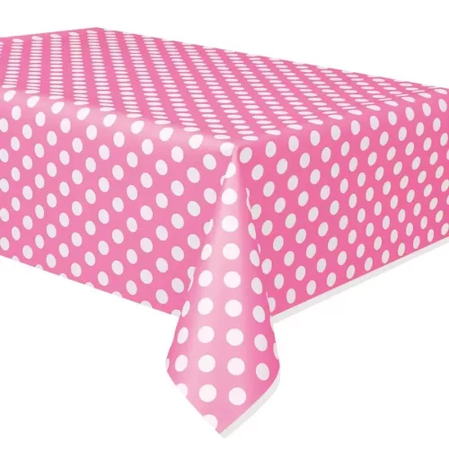 Photo du produit Nappe rose à pois blanc