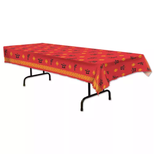 Photo du produit Nappe en plastique Asie rouge 137 x 274 cm