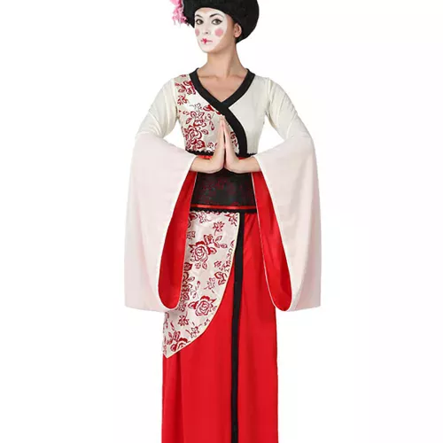 Photo du produit Déguisement geisha rouge et blanc femme