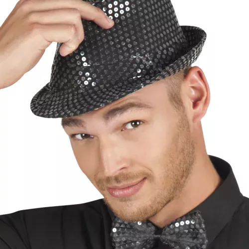 Photo du produit Noeud papillon noir avec sequins adulte