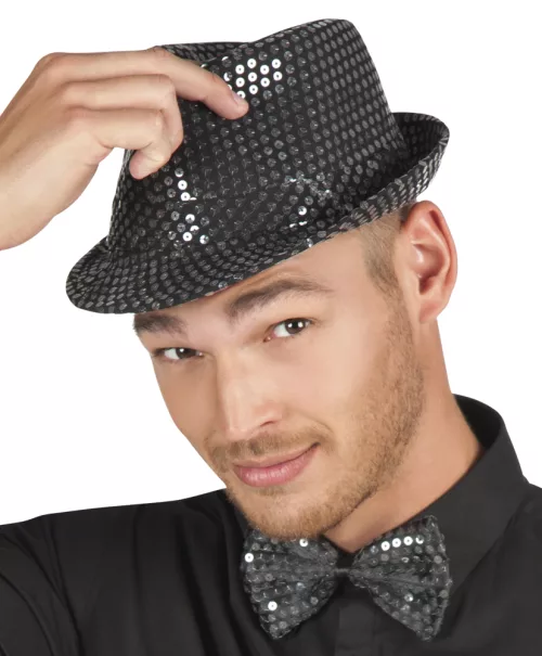 Photo du produit Noeud papillon noir avec sequins adulte