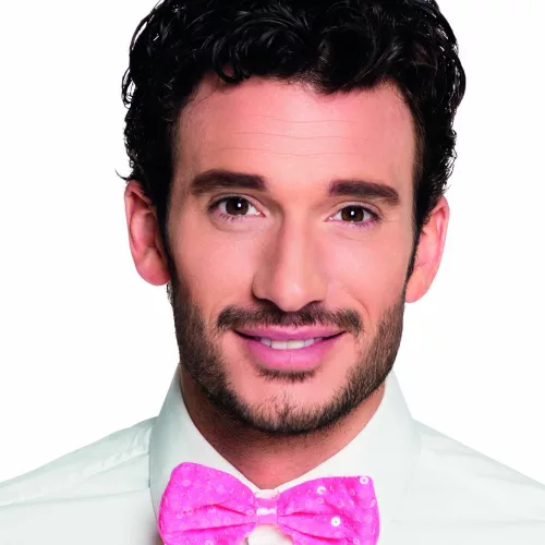 Photo du produit Noeud papillon rose avec sequins adulte
