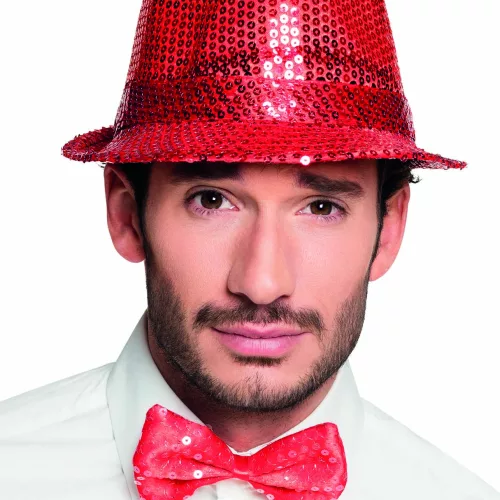 Photo du produit Noeud papillon rouge avec sequins adulte